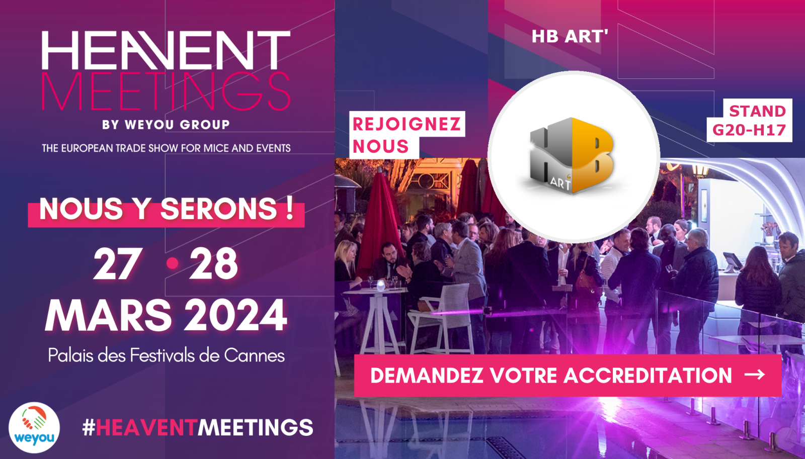 Retrouvez nous à l'Heavent Meetings les 27 et 28 mars 2024 à Cannes